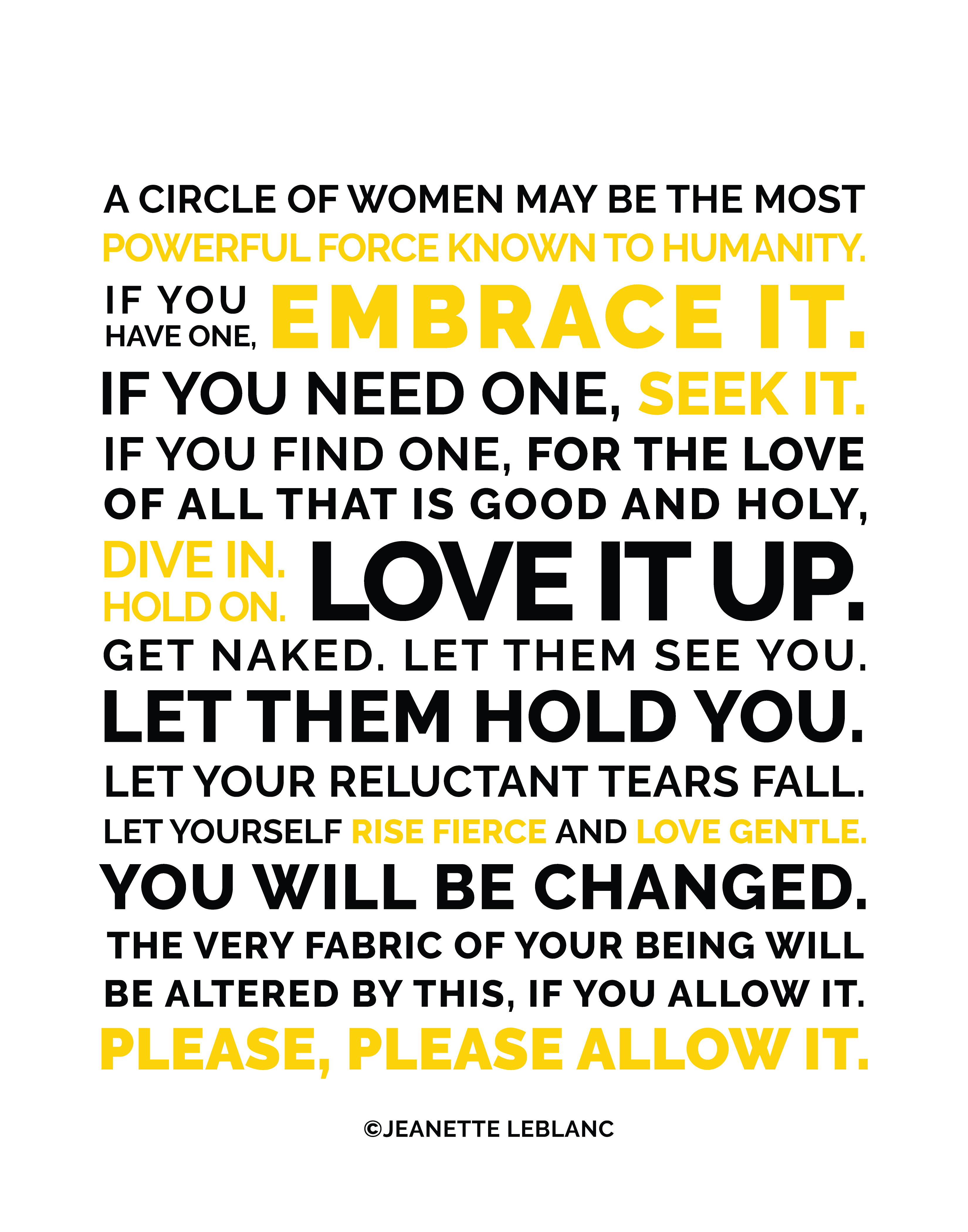 Circle of Women  Quote by Jeanette LeBlanc